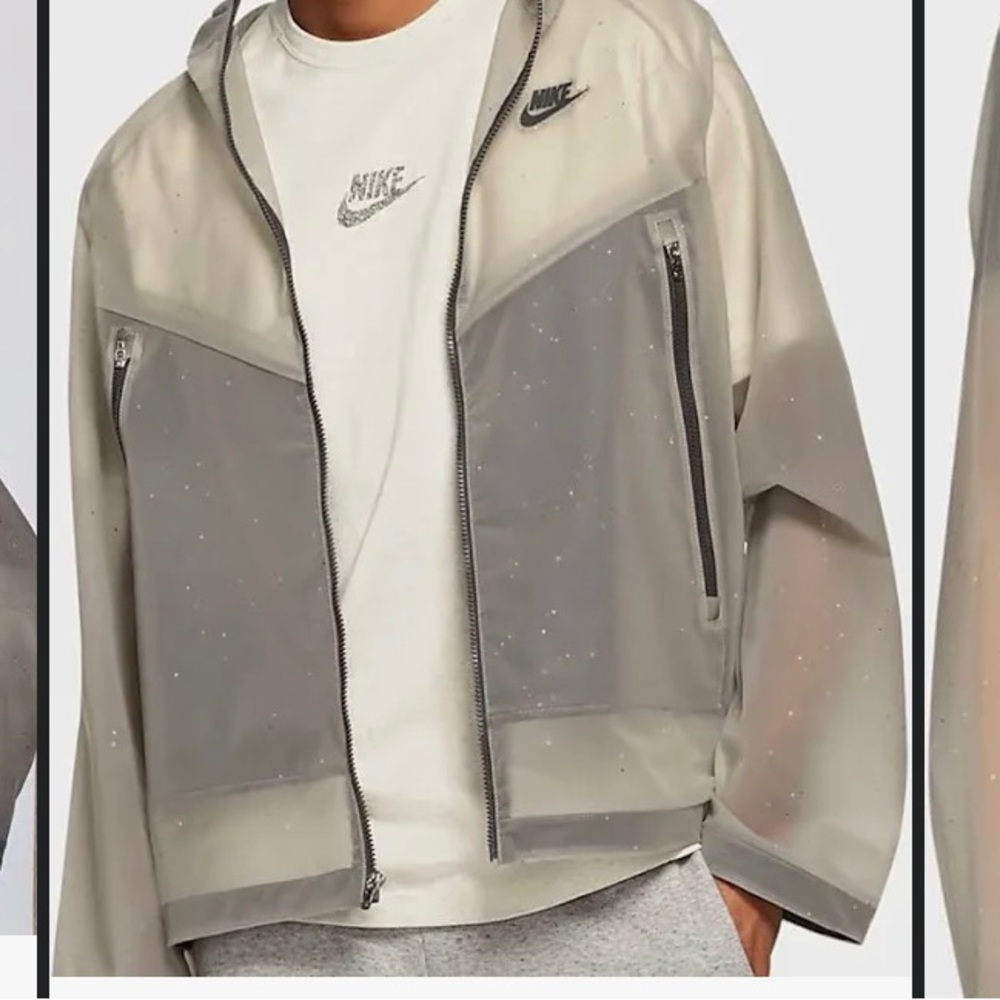 Nike Rain coat clear Windrunner jacket mens loose fit nwt $250